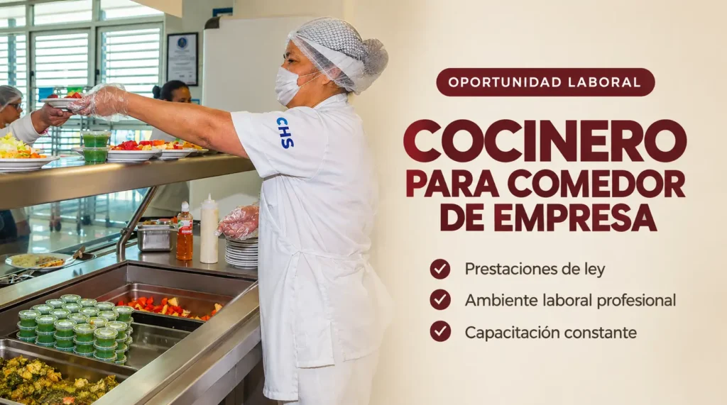 Cocinero para comedor de empresa